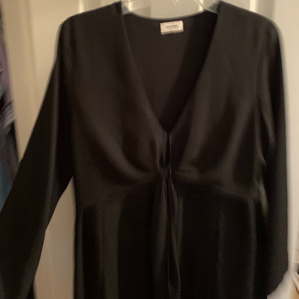 Adrienne Tie Front V Neck Long Sleeve Dress